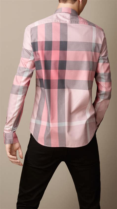 men's pink burberry shirt|burberry plaid women's shirt.